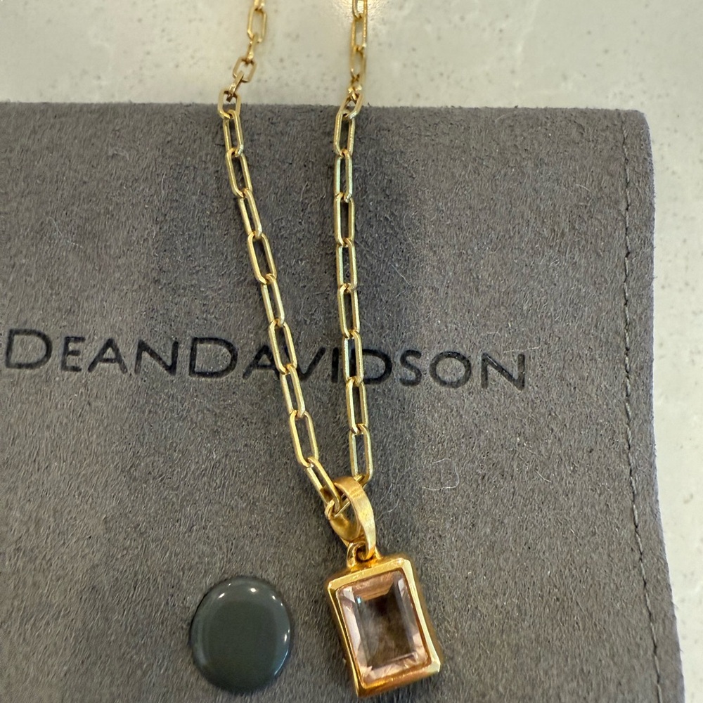 Dean Davidson Morganite Baguette pendant necklace.